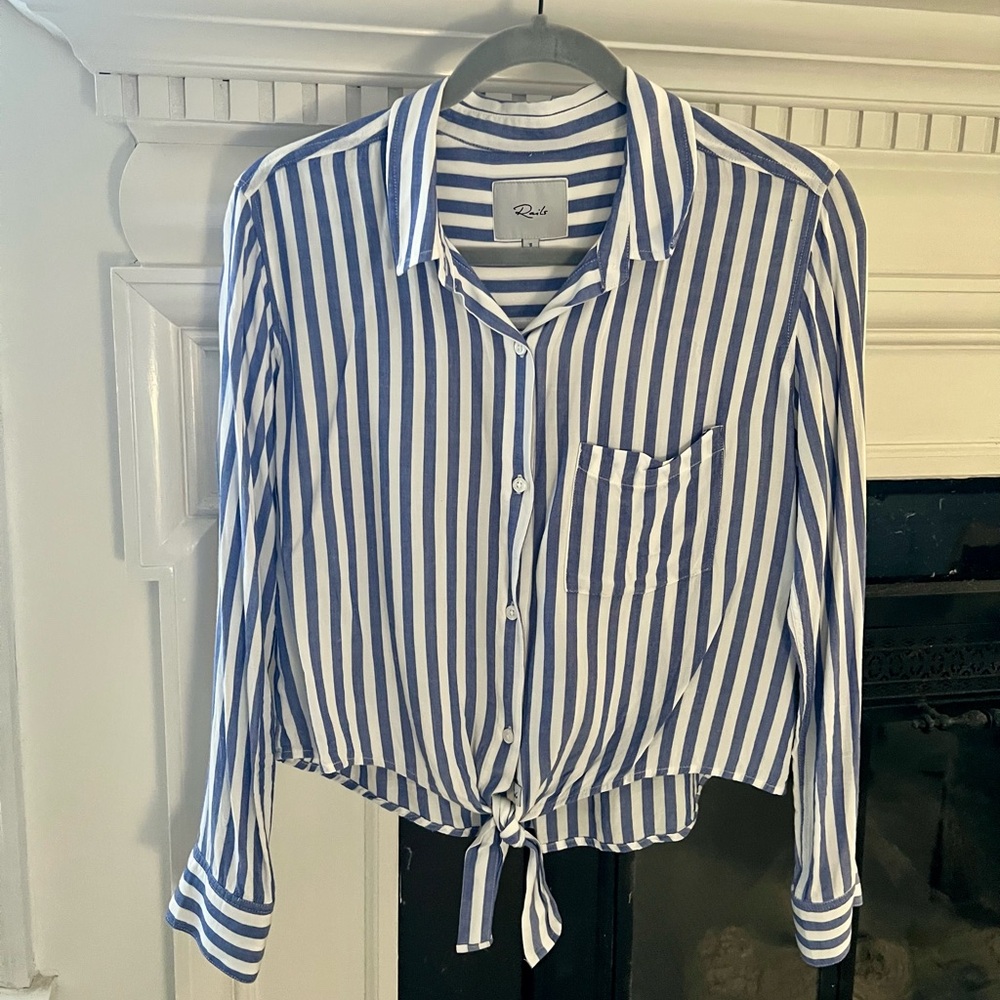 Rails Val Blue/White Striped Shirt